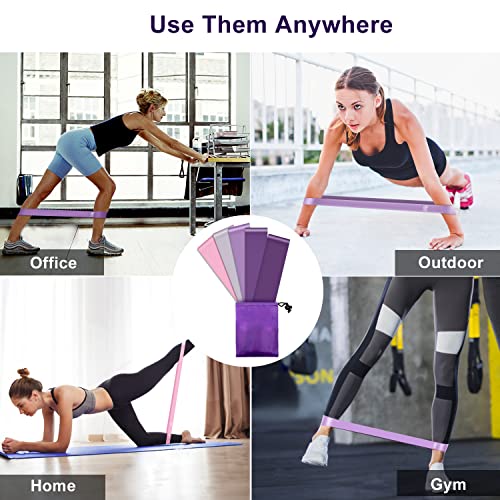 Fitnessbänder [5er Set] mit Übungsanleitung & Tragebeutel. Ideal für Muskelaufbau, Pilates Yoga.
