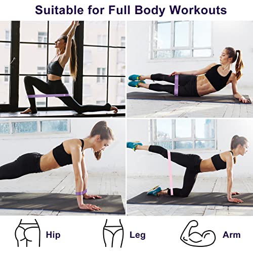 Fitnessbänder [5er Set] mit Übungsanleitung & Tragebeutel. Ideal für Muskelaufbau, Pilates Yoga.