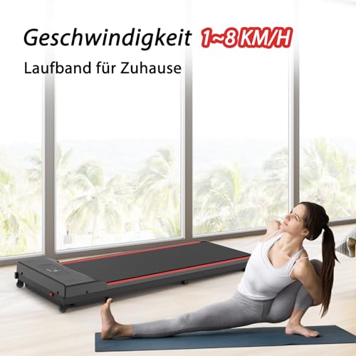 Laufband, Walking Pad, Schreibtisch, f. Zuhause, 1-8 km/h, 550W Motor, Fernbed. u. LCD
