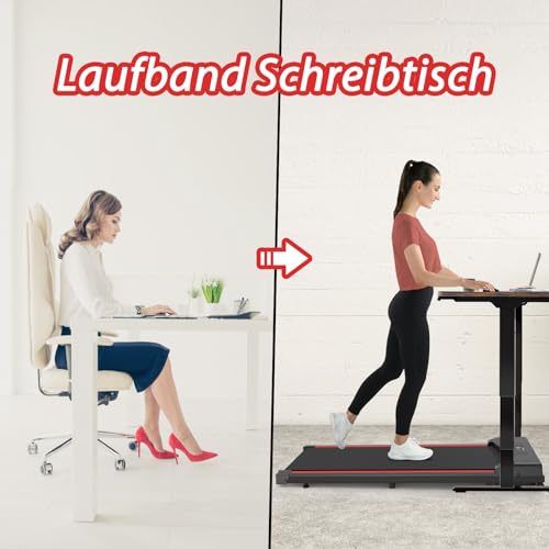 Laufband, Walking Pad, Schreibtisch, f. Zuhause, 1-8 km/h, 550W Motor, Fernbed. u. LCD