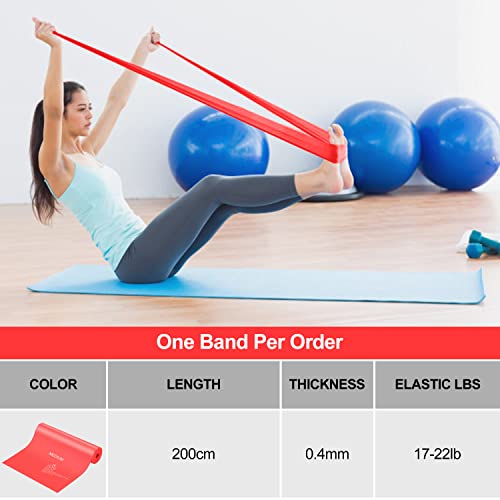 Theraband 2m lang, starkes Widerstandsbänder, ideal für Yoga, Pilates, Krafttraining. Therabänder Terraband mit Trainingsanleitung [Rot].