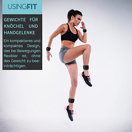 USINGFIT Gewichtsmanschetten für Beine und Arme, 0,5-2Kg, Set.