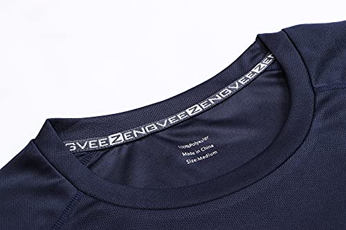 'ZENGVEE 3er Pack Sport T-Shirts, Herren, Kurzarm, atmungsaktiv (520-Black Gray Navy-3XL)'