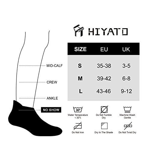 'HIYATO 10er Sneaker Socken, atmungsaktive Laufsocken, Baumwolle, 43-46, Grau'