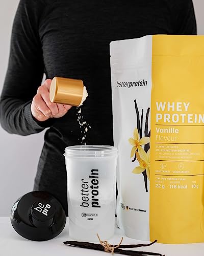 Whey Protein - Vanille 1 kg - Regionale Milch - BetterProtein® - Eiweißpulver - Muskelaufbau/Abnehmen - Beutel