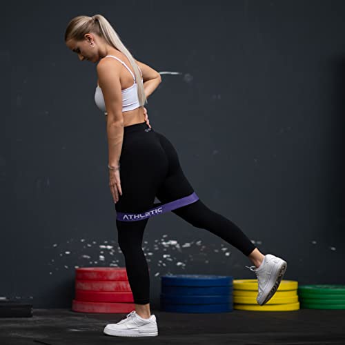 Premium Fitness Band Set: Miniband Trainingsband aus Stoff/Latex für Booty & Beine - mit Tasche und Videokurs