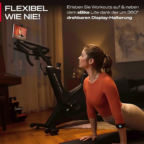 Sportstech sBike Lite - Smartes Heimtrainer Fahrrad mit LED und App für Full Body Workout - Ergometer für Fitness