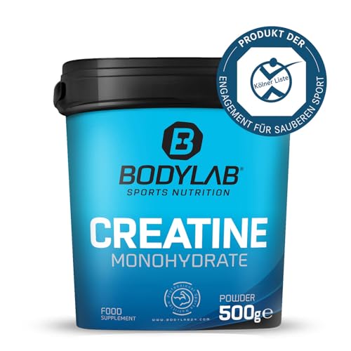 Bodylab24 Creatine Powder 500g, hochdosiertes Creatin Monohydrat Pulver, mehr Energie und Kraft, Kölner Liste, sauberer Sport.