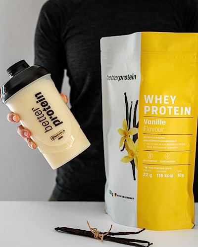 Whey Protein - Vanille 1 kg - Regionale Milch - BetterProtein® - Eiweißpulver - Muskelaufbau/Abnehmen - Beutel