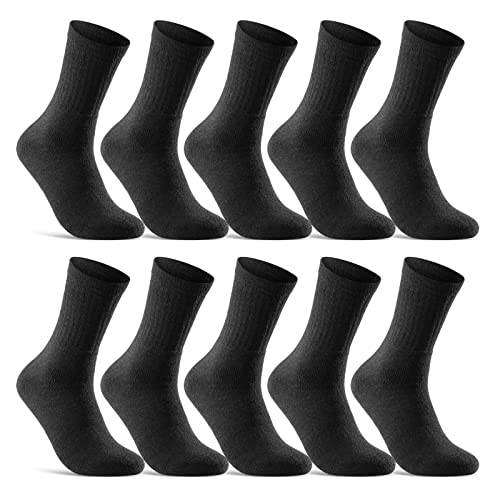 'Sockenkauf24 10 | 20 | 30 Paar Socken Baumwolle (43-46, 10 Paar | Schwarz).