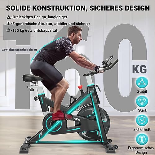 Wenoker Heimtrainer Fahrrad, Fitnessbike für Zuhause, 140 kg Belastbarkeit.