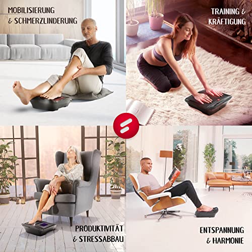 Sportstech 2in1-Vibrationsplatte mit 3D-Massage & Fitness für Zuhause | Massagegerät mit Wärme (40 °C) gegen kalte Füße | Rüttelplatte für Sport & Abnehmen + Fernbedienung & LED-Display | VX350