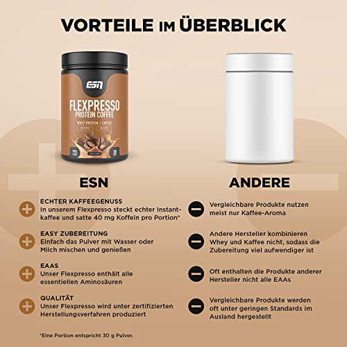 ESN Flexpresso Protein Coffee, 908g, Kaffee-Proteinpulver