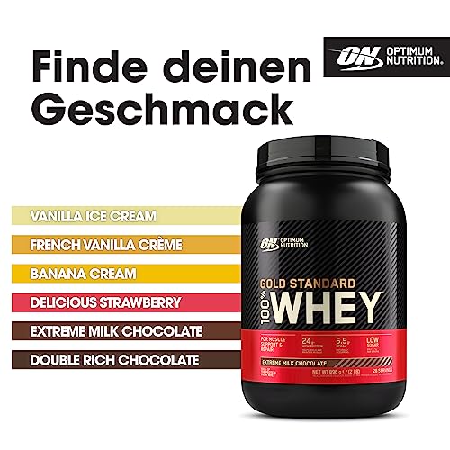 Optimum Nutrition Wheyproteinpulver für Muskelaufbau, 896 g, Schokolade