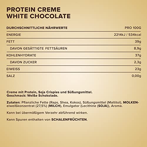 IronMaxx Protein-Creme - Weiße Schokolade 250g Glas | High-Protein-Brotaufstrich | low carb, low sugar für gesunde Ernährung