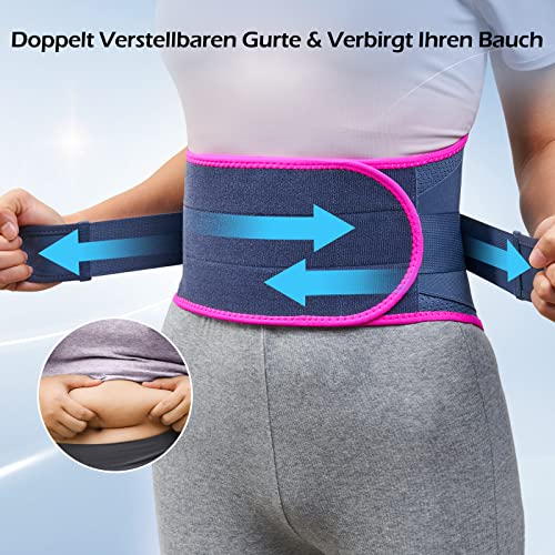 FREETOO Rückenbandage, atmungsaktiver Rückengurt für Sport, Blau, S (70-90 cm).
