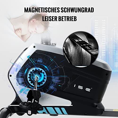 ISE Ergometer Liege- Heimtrainer, Magnetbremse, Pulssensoren, LCD-Display, 8 Widerstandsstufen, Sitzergometer, SY-6801.