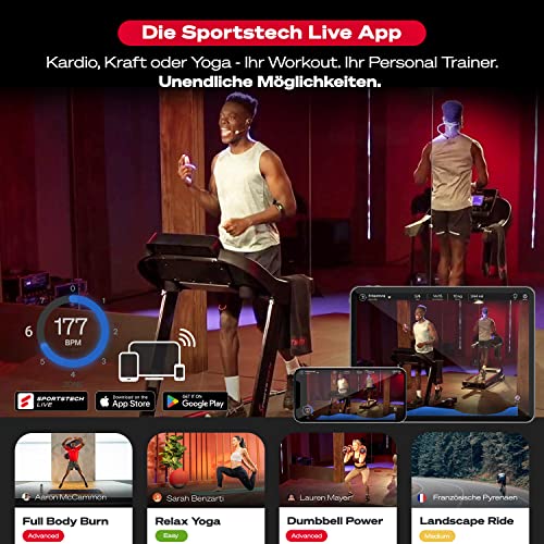 Sportstech F31 Profi Laufband I Premium App (Schwarz)