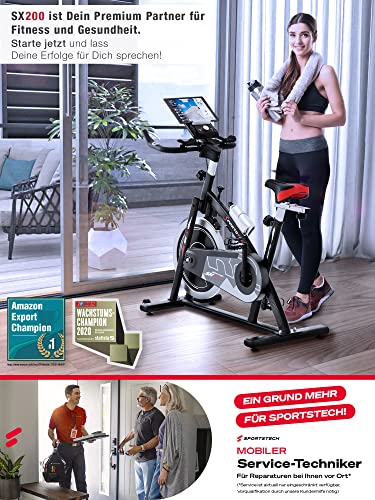 Sportstech Ergometer, 22KG Schwungrad & Multiplayer APP | Hometrainer Fahrrad | Trainingsgeräte für Ausdauertraining | Fitness Bike.