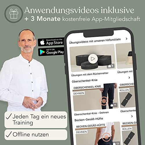 Liebscher & Bracht Rückenretter: Rückenstrecker, Brust- & Rückendehner, Höhenregulierung, Made in Germany, Übungen in App