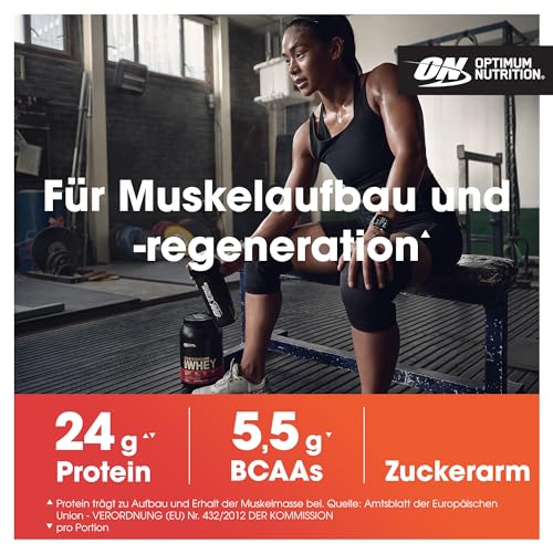 Optimum Nutrition Wheyproteinpulver, Muskelaufbau- und Regeneration, mit Glutamin und BCAA-Aminosäuren, Schoko, 899 g, 29 Portionen.