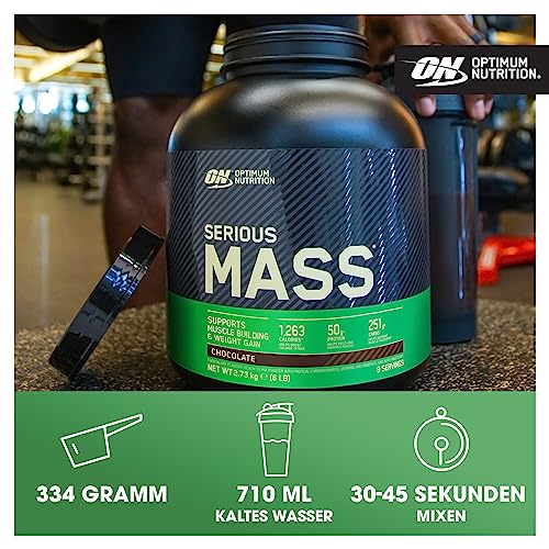 Optimum Nutrition Serious Mass - Proteinpulver für Masseaufbau (2,73 kg, 8 Portionen)