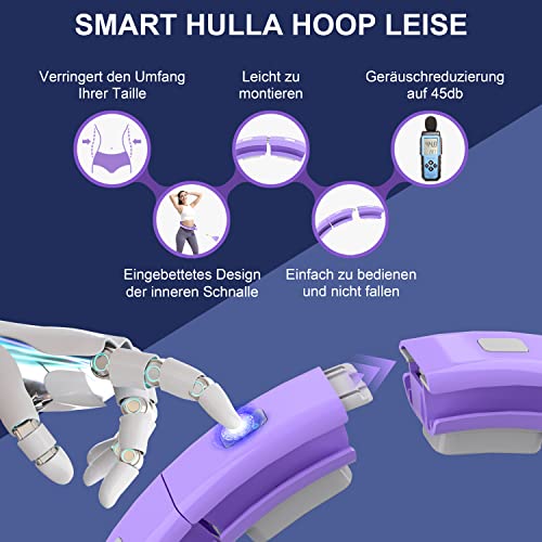 Smart Hula-Hoop für Erwachsene & Anfänger, Abnehmreifen, leiser XXL Hoop mit Zähler und Noppen, 128 cm lang.
