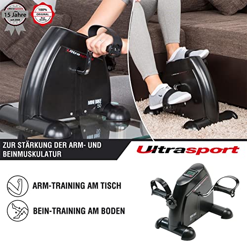Ultrasport Mini-Bike 50 ohne Griff, Arm & Beintrainer, LCD Display, Ideal zur Stärkung, Max. Benutzergewicht 100 kg