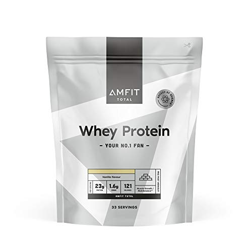 Amazon-Marke: Amfit Nutrition Molkeproteinpulver, Vanille, 33 portions, 1 kg (1er Pack)