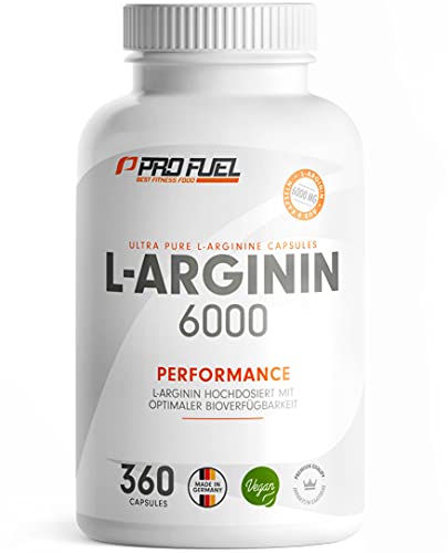 L-Arginin 360 Kapseln vegan - mit 6000mg pflanzlichem aus Fermentation (davon 6000mg reines L-Arginin) je Tagesdosis - Ohne Zusätze - Made in Germany - 100% vegan