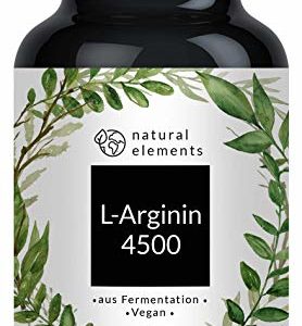 L-Arginin - 365 vegane Kapseln - 4500mg pflanzliches HCL pro Tagesdosis (= 3750mg reines ) - Laborgeprüft, hochdosiert