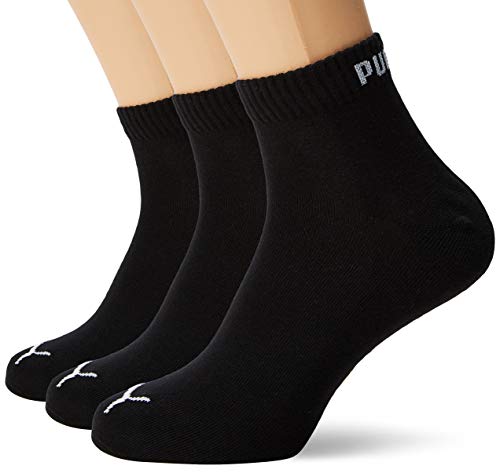 PUMA unisex Quarter Sportsocken Kurzsocken Socken 271080001 , Farbe:Schwarz, Menge:18 Paar (6x 3er Pack), Größe:43-46, Artikel:-200 black