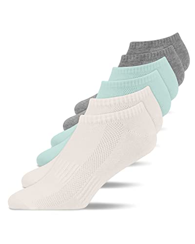 Snocks Sneaker Socken Herren & Damen (6er Pack) Bio Baumwolle (6x Mix8, 43-46) Sportsocken Short Socks Men White 43-46 Füßlinge Herren
