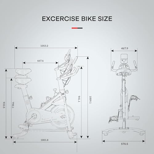 Heimtrainer Fahrrad, Max. 120kg, 8kg Schwungrad für Frauen, Pulsmesser, LCD, Flaschenhalter, iPad-Halter, U-fuß, Fitnessbike Widerstand