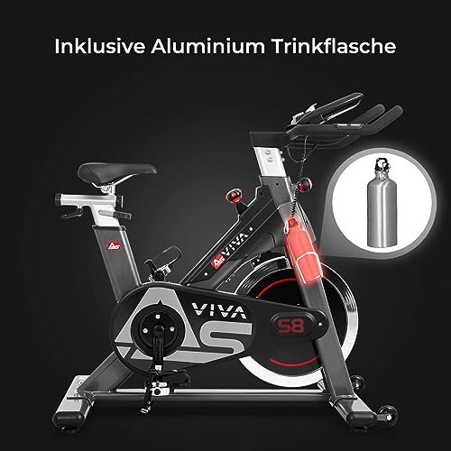 AsVIVA S8 Indoor Cycle Speedbike BT | SPD-Pedale | Manuell Widerstand | Riemenantrieb | 23 kg Schwungmasse | Max. Belastung 120 kg