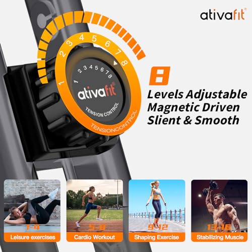 ATIVAFIT 3-in-1 Fitnessbike für Ober- und Unterkörper, faltbares Standfahrrad mit LCD-Monitor.