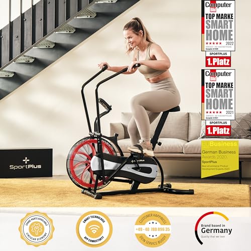 SportPlus Air Bike - effizienter HIIT Heimtrainer für Arme und Beine, mit Trainingscomputer, sicher & stabil bis 100kg. (60 characters)