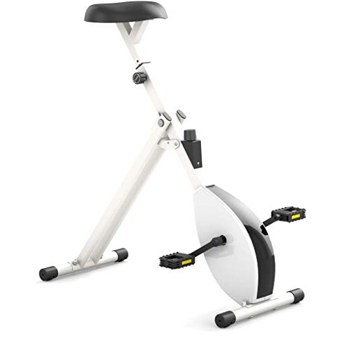 Deskbike - Stuhl Fahrrad - Bürofahrrad Large - Groß - Fitnessapp - Magnetische Widerstandsknopf - Körpergröße 185 bis 215 cm (Weiß/Weißer Fahrradrahmen)