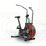 SportPlus Air Bike mit Luftwiderstand und Riemenbremssystem - effizienter HIIT Heimtrainer für Arme und Beine, mit Trainingscomputer, sicher & stabil bis 100kg, kompakte Maße, SP-FB-1000