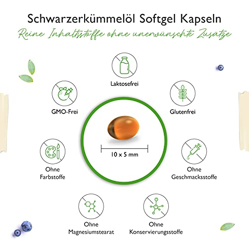 SchwarzKümmelöl - 420 Kapseln - 1000 mg/Tagesportion - Ägypt., naturbelassen, kaltgepresst - Laborgeprüft