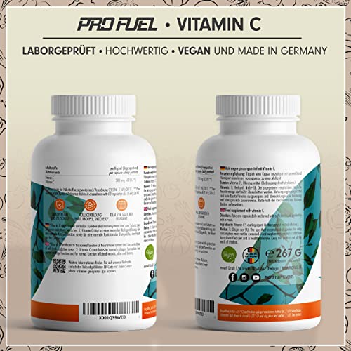 Vitamin C 500mg - 365 Kapseln - gepuffertes Calcium-Ascorbat - 100% vegan