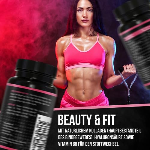 LADY BRNR - BeautyFit Stoffwechsel Formula, Vitamin B6, Kupfer, Kollagen, Hyaluron, Biotin, 120 Kapseln