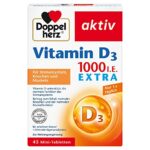 Doppelherz Vitamin D 1000 - Vitamin D als Beitrag zur normalen Funktion des Immunsystems, der Knochen & Muskelfunktion - 45 Mini-Tabletten