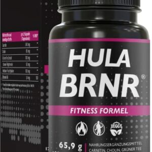 HULA BRNR - Fitness Formel, Stoffwechsel Matrix durch Vitamin B6 und Cholin, mit L-Carnitin und Grüner Tee Extrakt, Hula Hoop Reifen Erwachsene Ergänzung, 120 Kapseln