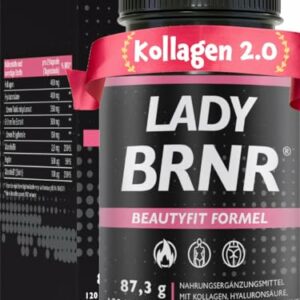 LADY BRNR - BeautyFit Stoffwechsel Formel mit Vitamin B6, Bindegewebe mit Kupfer, Kollagen, Hyaluron hochdosiert, Biotin, 120 Kapseln
