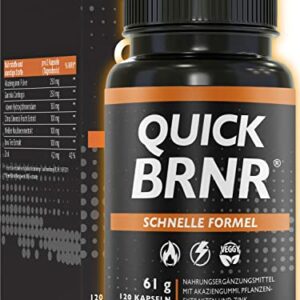 QUICK BRNR Schnelle Formel 6in1 mit Garcinia Cambogia, Stoffwechsel-Rezeptur mit Zink, 120 Kapseln