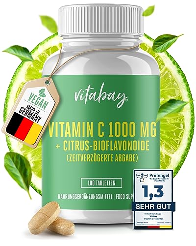 Vitamin C 1000 mg + Bioflavonoide - Time Released - Vegane Tabletten (100 vegane Tabletten)