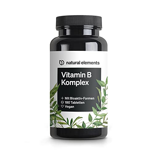Vitamin B Komplex - 180 Tabletten - Premium: Mit Bio-Aktivformen, Quatrefolic® & Kofaktoren - vegan, hochdosiert, ohne unnötige Zusätze – in Deutschland produziert & laborgeprüft