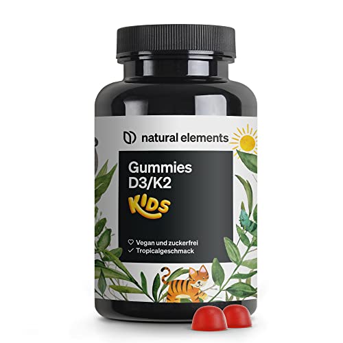 Vitamin D3 K2 Gummies KIDS – 120 fruchtige Gummies – vegan, zuckerfrei – Tropicalgeschmack – Markenrohstoff K2VITAL® – optimale Dosierung für Kinder – in Deutschland produziert & laborgeprüft